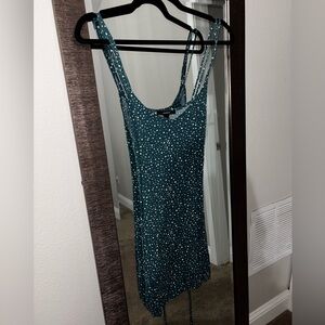 Forever 21 Teal and White Polka Dot Dress